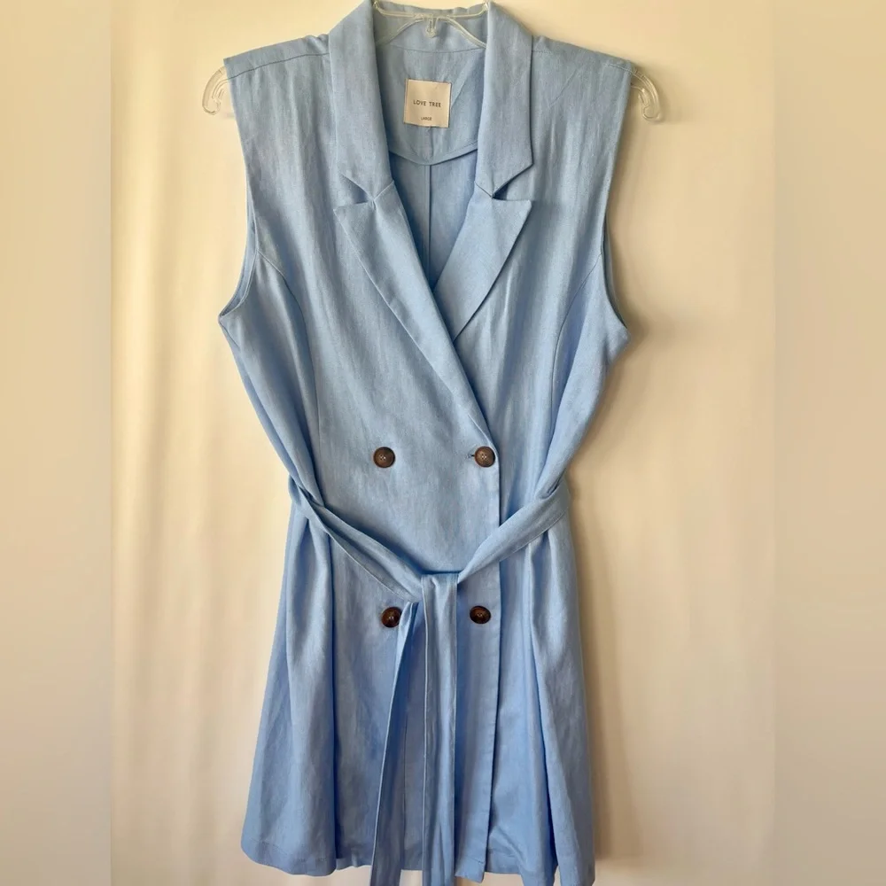 Love Tree Sky Blue Sleeveless Dress - Picture 1 of 8